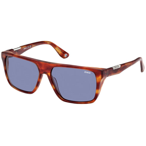 BMW Red Havana Framed Blue Lensed Sunglasses BW0040-HV